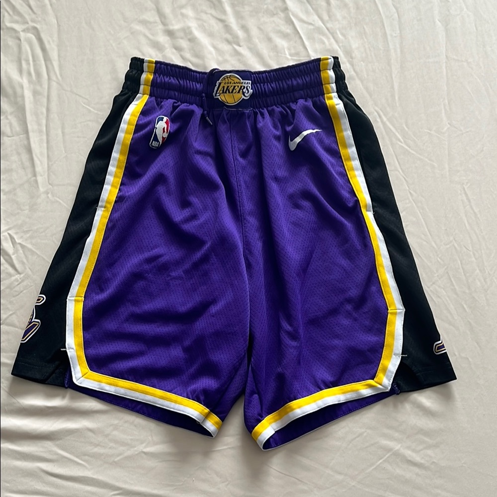 Nike Lakers Purple and Yellow Basketball Shorts